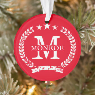 Ornamento Cumeeira vintage com nome da família personalizado