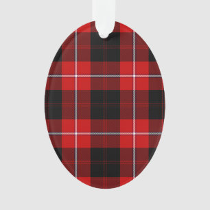 Ornamento Cunningham Tartan Red Xadrez Negra