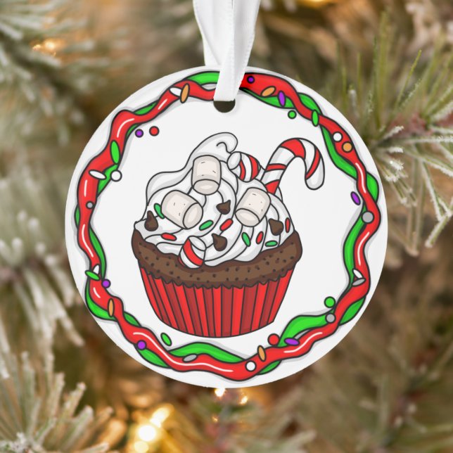 Ornamento Cupcake de Natal Personalizado (Árvore)