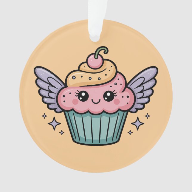Ornamento Cupcake Kawaii (Frente)