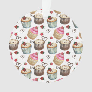 Ornamento Cupcakes de aquarela