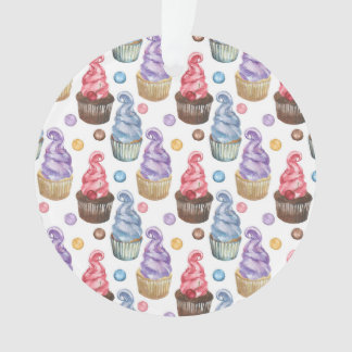 Ornamento Cupcakes de aquarela coloridos