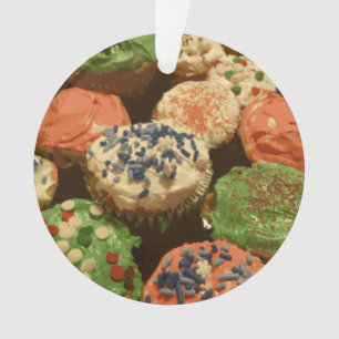 Ornamento Cupcakes de Natal com Confeitos
