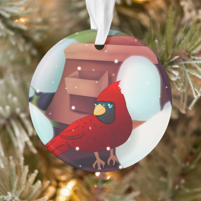 Ornamento Custom Cardinal Christmas Family Ornament (Árvore)