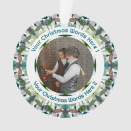 Ornamento Custom Christmas Green Brown Family Photo Gift