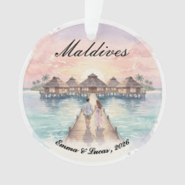 Ornamento Custom Couple Maldives Honeymoon Keepsake