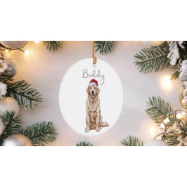 Ornamento Custom Dog Christmas Ornament Santa Hat Photo Gift
