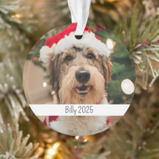 Ornamento Custom Double Sided Dog Pet Christmas
