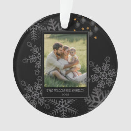 Ornamento Custom FAMILY Script One Photo Keepsake Ceramic Ba