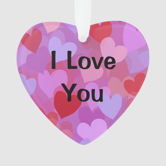 Ornamento Custom I Love You Modern Typography Heart (Frente)