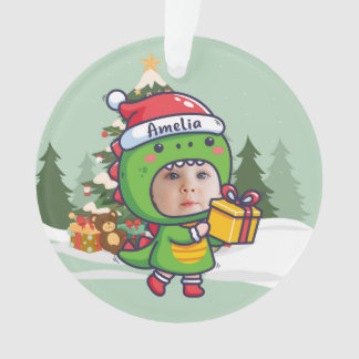 Ornamento Custom name + photo message me-Christmas Ornament