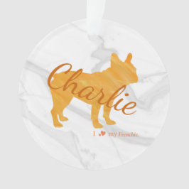 Ornamento Customizable French Bulldog Pastel Orange Frenchie