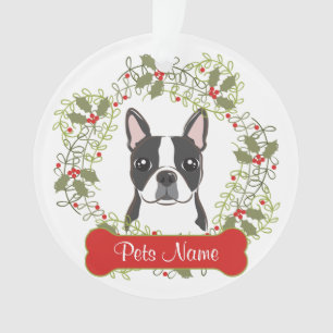 Ornamento customizável de Boston Terrier