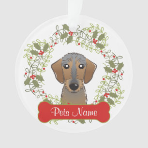 Ornamento customizável do Dachshund (cabelo do