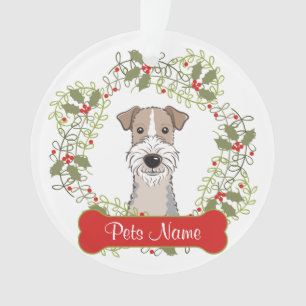 Ornamento customizável do Fox Terrier do fio