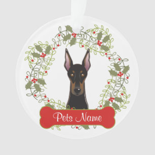 Ornamento customizável do Pinscher do Doberman