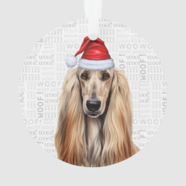 Ornamento Cute Afghan Hound Dog Holiday Christmas Photo