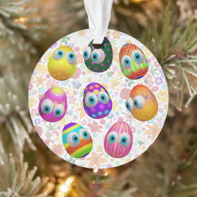 Ornamento Cute and Funny Easter Eggs Cartoon (Árvore)