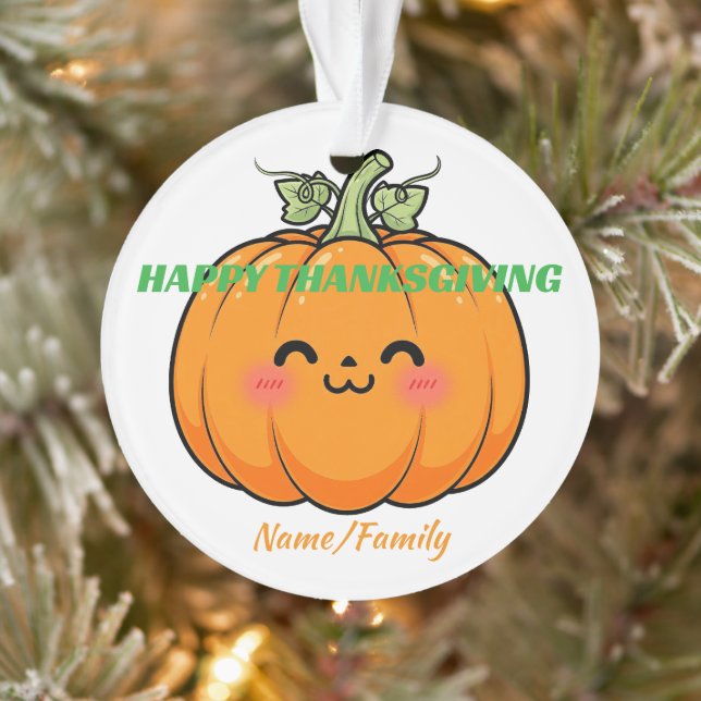 Ornamento Cute Kawaii Pumpkin Face - Thanksgiving (Árvore)