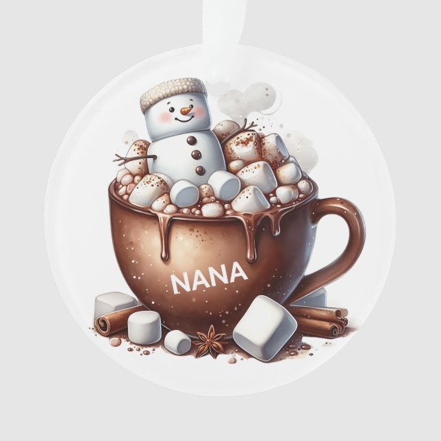 Ornamento Cute Snowman Cocoa Design  (Frente)