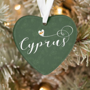Ornamento Cyprus Flag Heart, Chipre