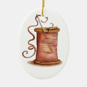 ornamento da agulha e da linha