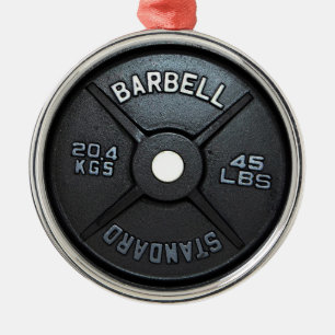 Ornamento da árvore da placa do Barbell
