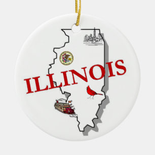 Ornamento da árvore de Natal de Illinois