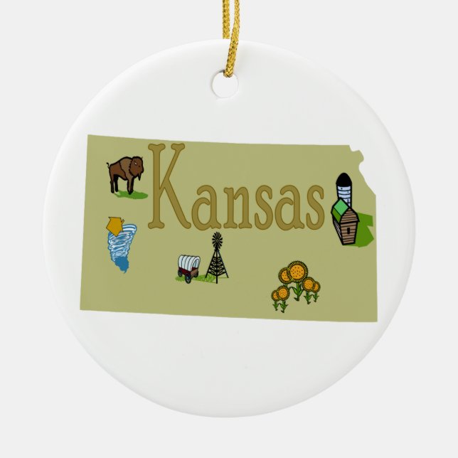 Ornamento da árvore de Natal de Kansas (Frente)