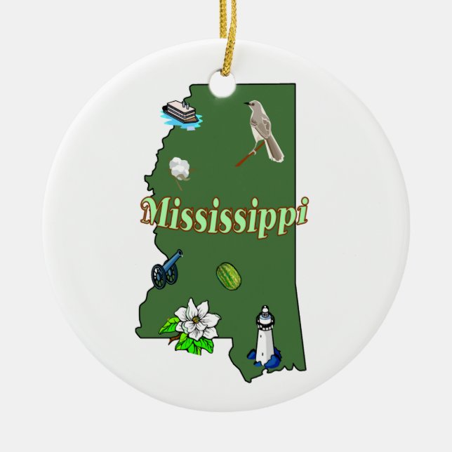 Ornamento da árvore de Natal de Mississippi (Frente)
