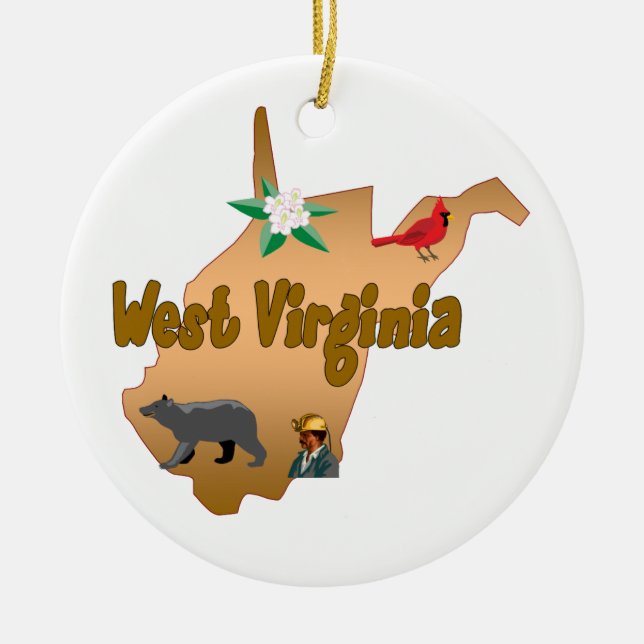 Ornamento da árvore de Natal de West Virginia (Frente)
