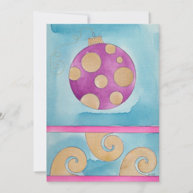 Ornamento da Bolinhas de Natal - Cartão de Natal P (Frente)