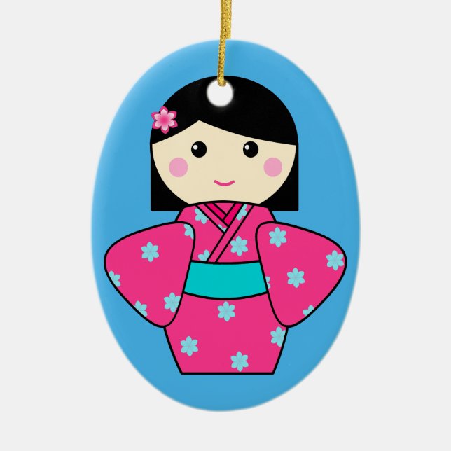 Ornamento da boneca de Kokeshi (Frente)