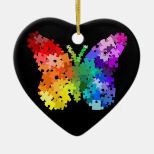 Ornamento da borboleta do quebra-cabeça da