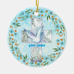 ornamento da Cruz de Dove Cristã