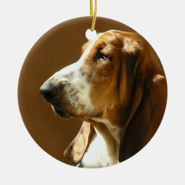Ornamento da foto de Basset Hound (Frente)