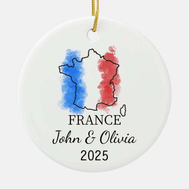 Ornamento da França Personalizado, Gift de Sinaliz (Frente)
