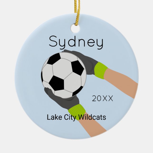 Ornamento da lembrança do Goalie do futebol (Frente)