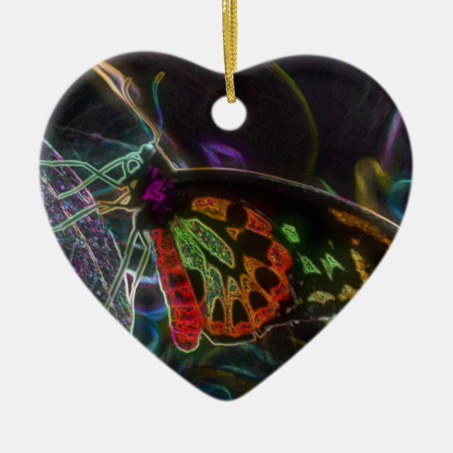 Ornamento da Natureza da Arte Digital da Borboleta (Frente)