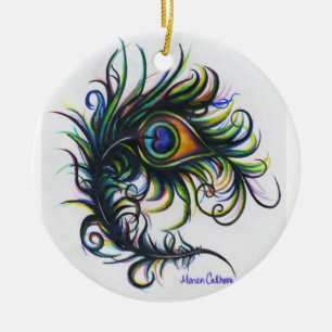 Ornamento da pena do pavão