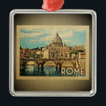 Ornamento da Viagens vintage na Itália de Roma<br><div class="desc">Um ornamento legal estilo Roma com a Basílica de Rua Peter.</div>