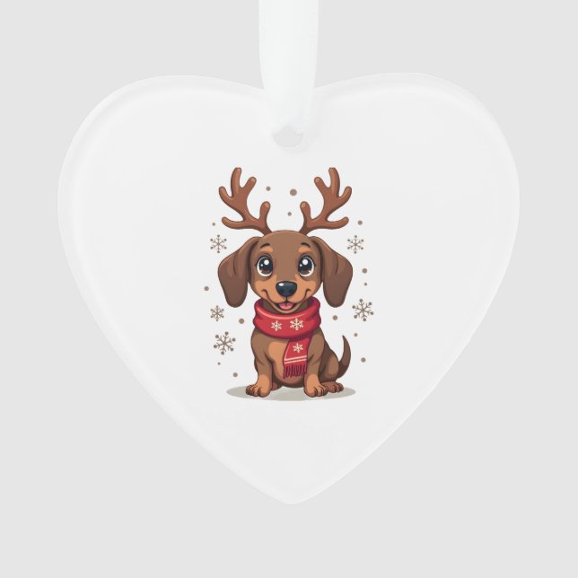 Ornamento Dachshund Alegria de Inverno (Frente)