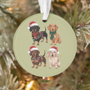 Ornamento Dachshund Christmas Dog Mãe Lover Xmas Gift