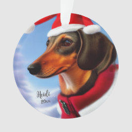 Ornamento Dachshund, Papai Noel, Personalizar,Natal