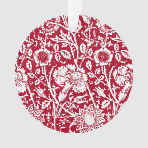 Ornamento Damasco, vermelho e branco do cravo de Nouveau da