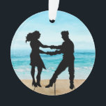 Ornamento Dance Ornament - Beach Shag Dancing<br><div class="desc">Espero que goste disto como um ornamento para a tua árvore, um banquete redondo de um ano para pendurar na tua casa, um presente para os teus amigos dançarinos de merda... tu dás-lhe o nome! Eu paguei as taxas pelas Licenças Estendidas para pegar o doca e o oceano para dar...</div>