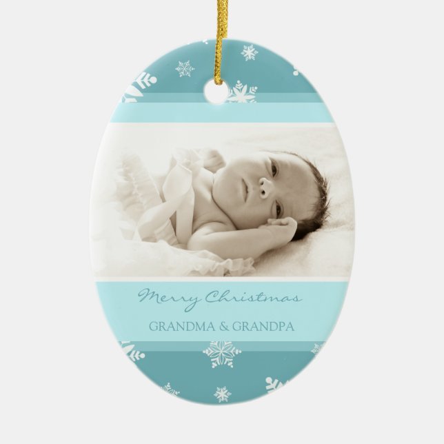 Ornamento das avós do Feliz Natal da foto (Frente)