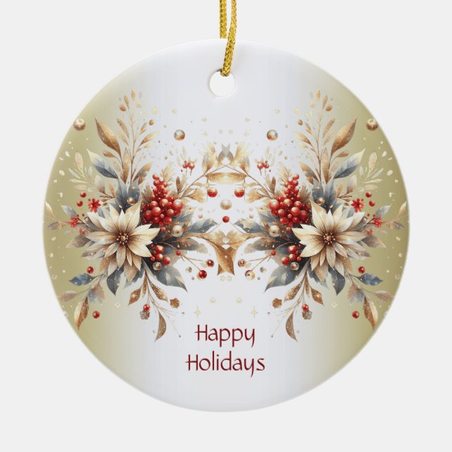 Ornamento das Flores de Férias Modernas (Frente)