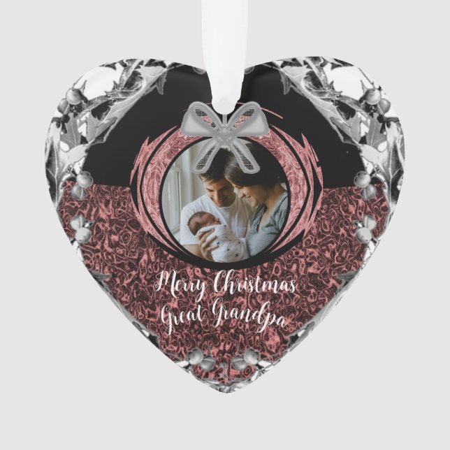 Ornamento Data de Fotografia Personalizada Oferece Natal (Frente)