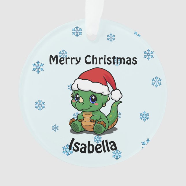 Ornamento de acrílico de feliz Natal personalizado (Frente)